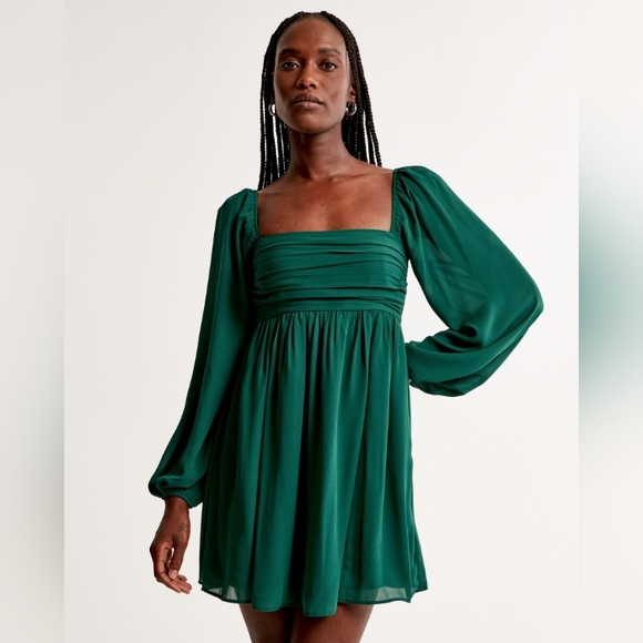 {Abercrombie & Fitch} Emerson Balloon Sleeve Mini Dress - Picture 2 of 9